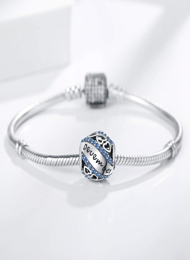 Linorui Birthstone Charms for Charms Bracelet 925 Sterling Silver Bead Openwork Charms Fit Pandora Charms Bracelet, Fit Women Wife Mom Christmas Birthday Gift - Image 3